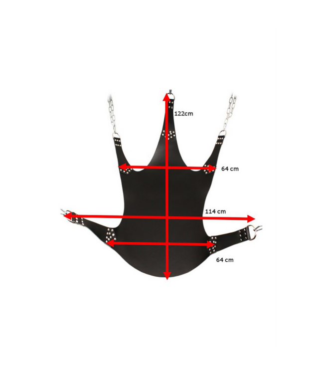 Mr. Sling Leren Sling Met 5 Stalen Ophangpunten 113x122 cm Voor Speelkamergebruik