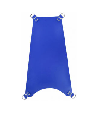 Mr. Sling Blauwe 4-Punts Lederen Draagdoek Met Metalen Ringen Van 3 Mm Rundleer