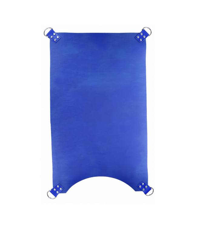 Mr. Sling Blauwe Leren Draagdoek Met 4 Metalen Ringen Van Plantaardig Gelooid Leer