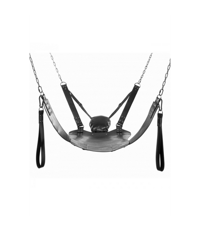 XR Brands Bondage Sling Van Zwaar Leer Met Stevige Ondersteuning En Controle