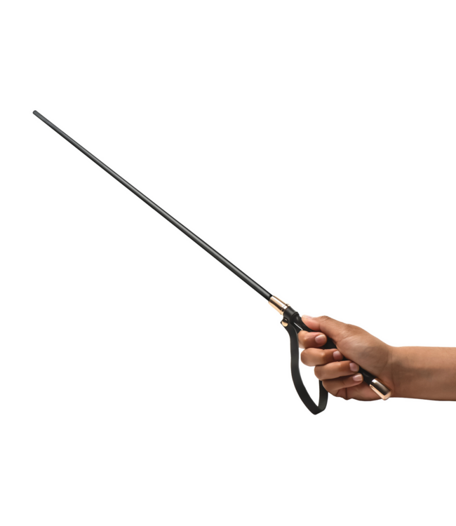 XR Brands Impactstok Flex Cane Zwart/Goud Met Ergonomisch Handvat Voor Dominantie