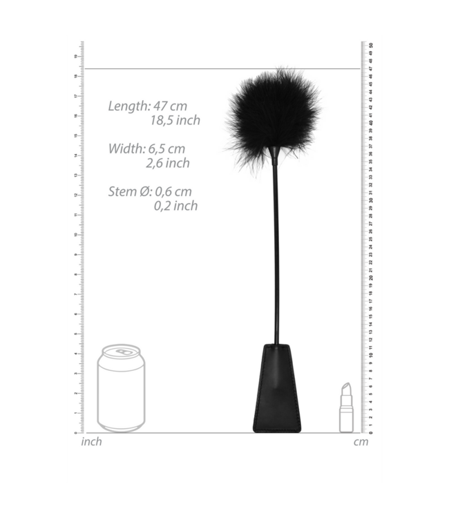 Ouch! Feathered Crop Zwart Met Leder En Veren Voor Speels Pijnspel