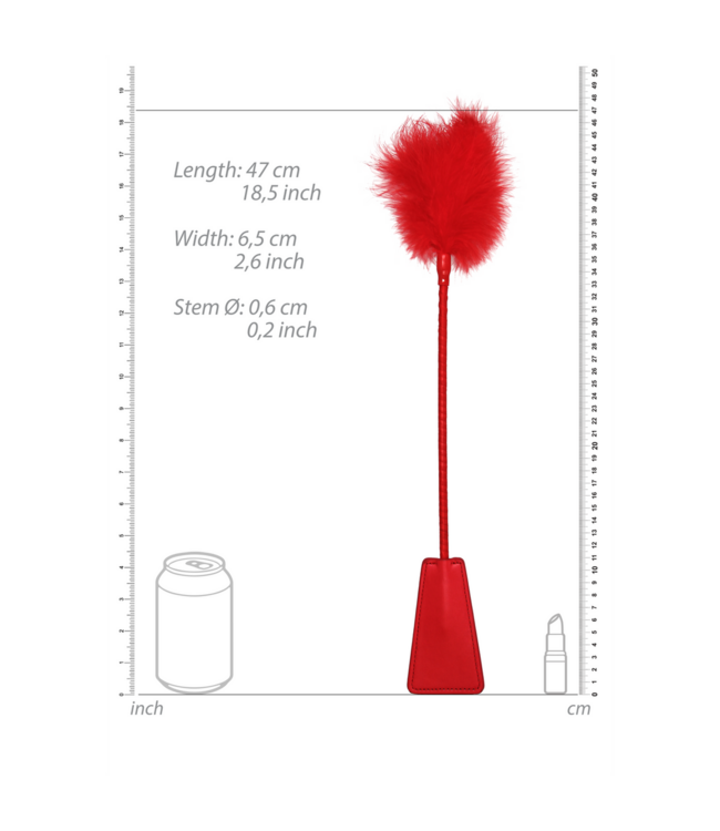 Ouch! Luxury Red Feather Whip - Tease, Tame, and Dominate with Style!