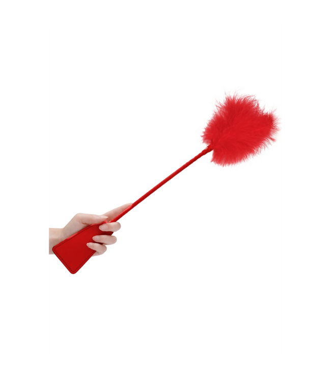 Ouch! Luxury Red Feather Whip - Tease, Tame, and Dominate with Style!