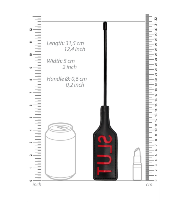 Ouch! Rechthoekige Crop Zweep Met Omgekeerde Slut Afdruk Voor Intense Spel