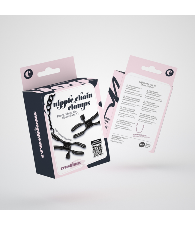 Crushious Comfort Nipple Chain Clamps Black | Playful Pleasure & Safe Adjustability