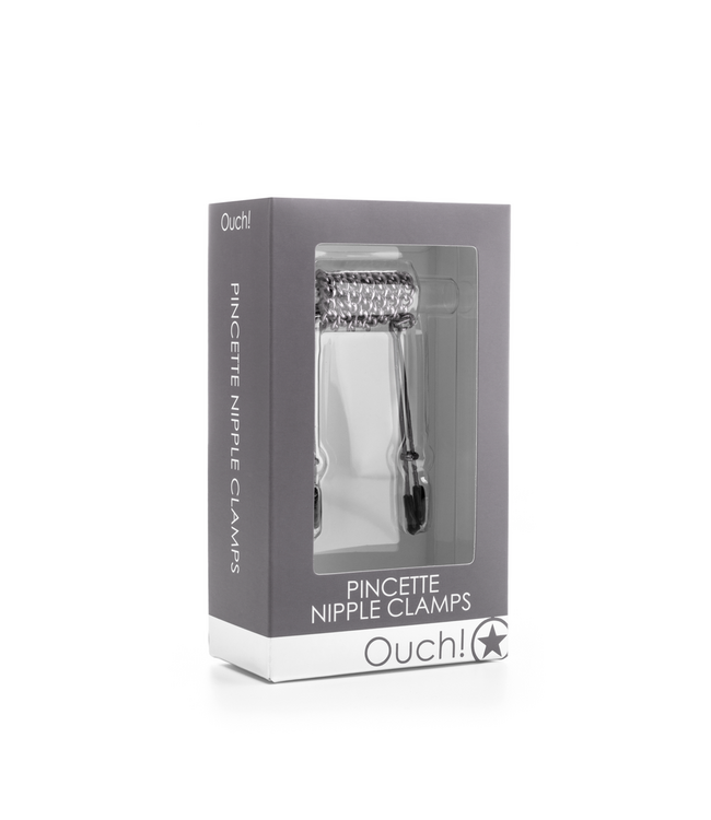 Ouch! Nickel-Free Nipple Clamps with Chain - Stylish & Safe Stimulation