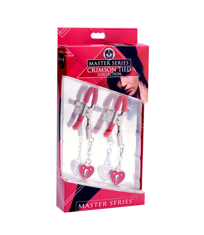 XR Brands Charmed Heart Vorhängeschloss-Nippelklemmen – Eleganz trifft Sicherheit