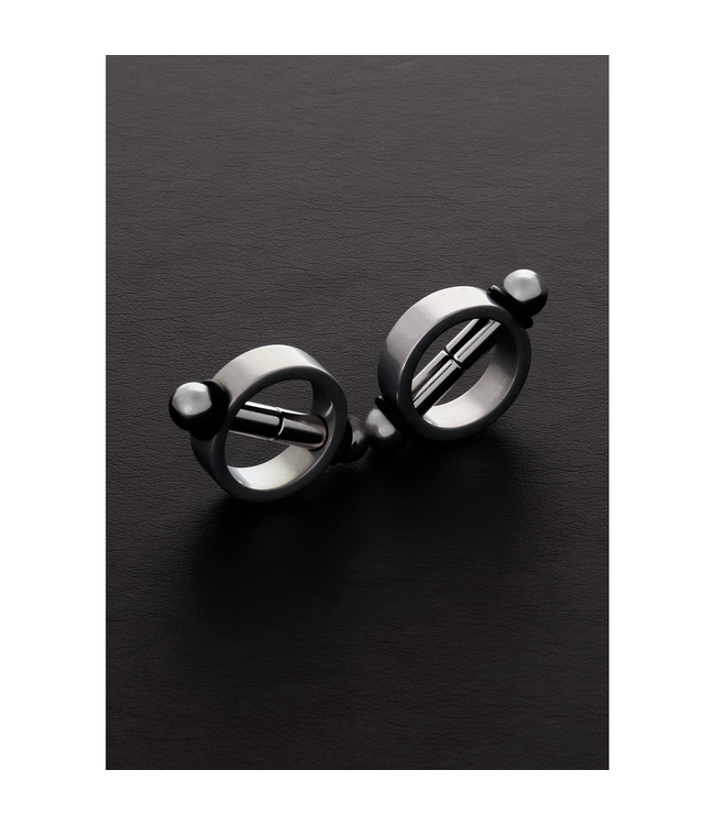 Steel by Shots Roestvrijstalen Magnetische Tepelringen Voor BDSM Bondage Sensaties