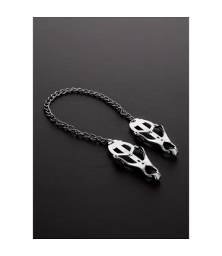 Steel by Shots Clover Nipple Clamps with Chain - Intense Sensation & Stimulation