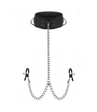 XR Brands Master Series Submission Collar & Nipple Clamp Set - Control & Comfort