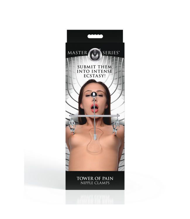 XR Brands Tepelklemmen Set Zilver Met Klaveruiteinden Voor Intensief Spel – Tower of Pain