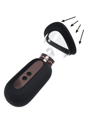 Pumped DAZZLING Wiederaufladbare Vakuumpumpe für Brust und Vulva – Ergonomisch Schwarz