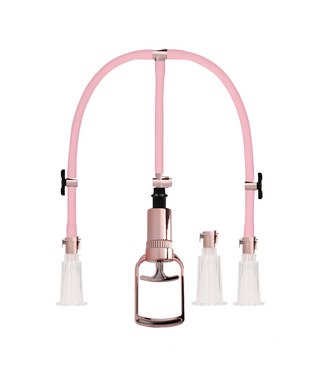 Pumped Clitorale En Tepelpomp Set Medium Met Handmatige Zuigkrachtregeling