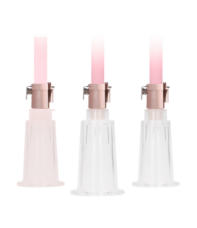 Pumped Clitorale En Tepelpomp Set Medium Met Handmatige Zuigkrachtregeling
