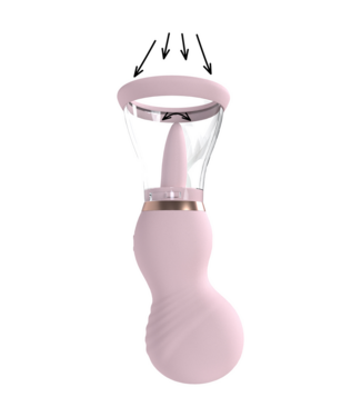 Pumped Oplaadbare Siliconen Borst- en Vulvapomp Met 5 Zuig- En 8 Likstanden - Pumped Shots