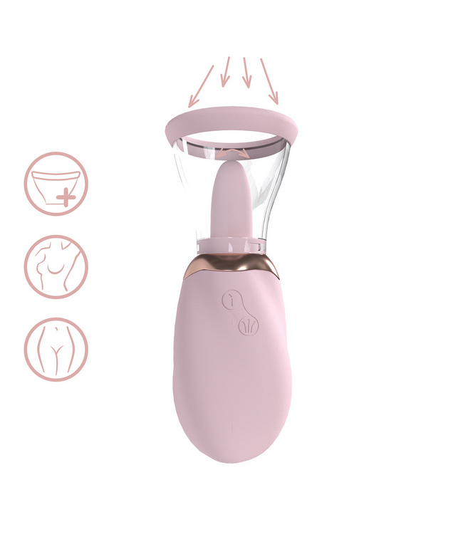 Pumped Pumped Shots Oplaadbare Siliconen Vacuüm Vulva- en Borstpomp Roze