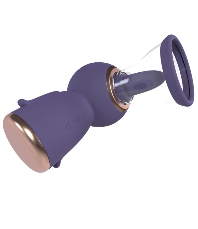 Pumped Pumped Oplaadbare Borst- en Vulvapomp Met Siliconen Cups Paars