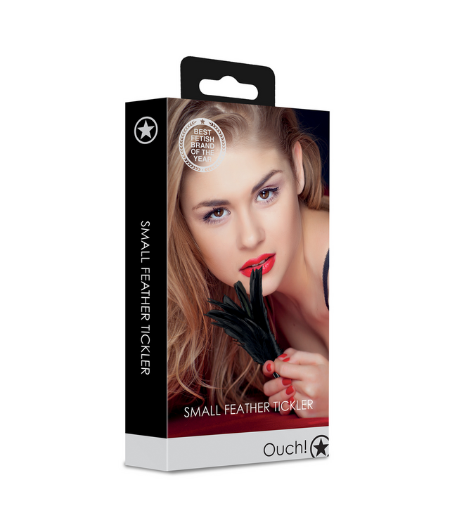Ouch! Compact Black Feather Tickler - Playful, Soft & Sensual Sensation