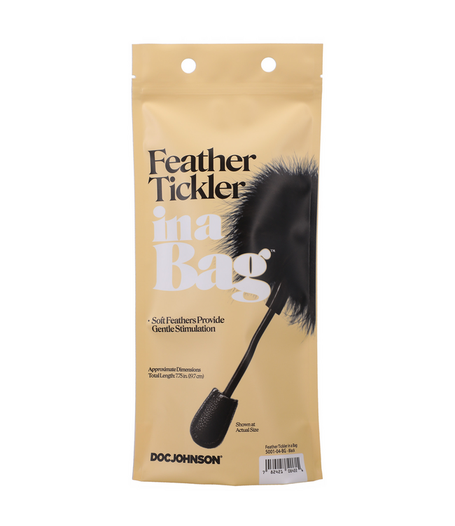Doc Johnson Black Feather Tickler | Compact Sensation for Intimate Pleasure