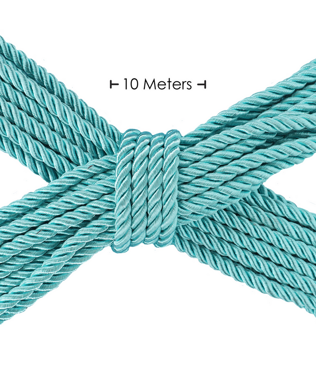 Ouch! Japanse Polyester Bondage Touw Blauw 10 Meter – Duurzaam & Zijdezacht