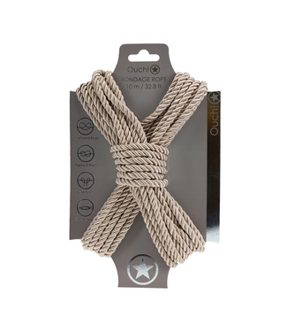 Ouch! Gold 10M Polyester Bondage Rope – Soft, Strong & Hypoallergenic