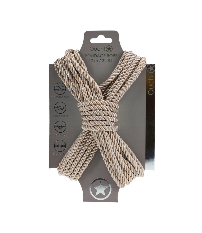 Ouch! Luxuriöses 10 m Polyester-Bondage-Seil in Gold – Stark & Sinnlich