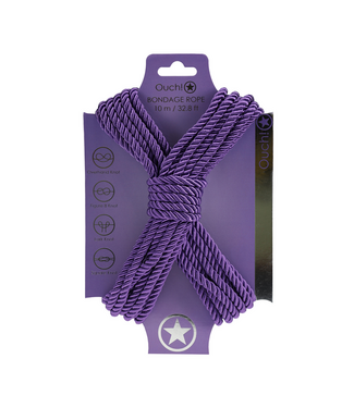 Ouch! Lila Polyester-Bondage-Seil 10 m – Weich, Sinnlich & Hypoallergen