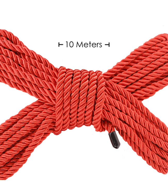 Ouch! Japan Polyester Bondage Touw Rood 10 Meter – Hypoallergeen & Sterk
