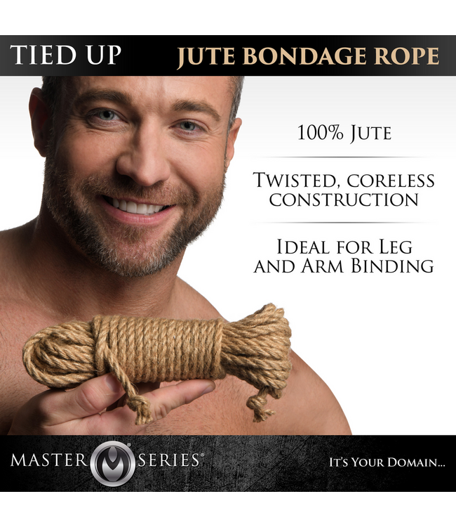 XR Brands Natuurlijk Jute Touw 7,6M – Sterk en Duurzaam Bondage Touw
