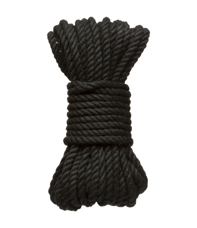 Doc Johnson Strong & Supple 30ft Black Hemp Bondage Rope - Ideal for Shibari & Restraint