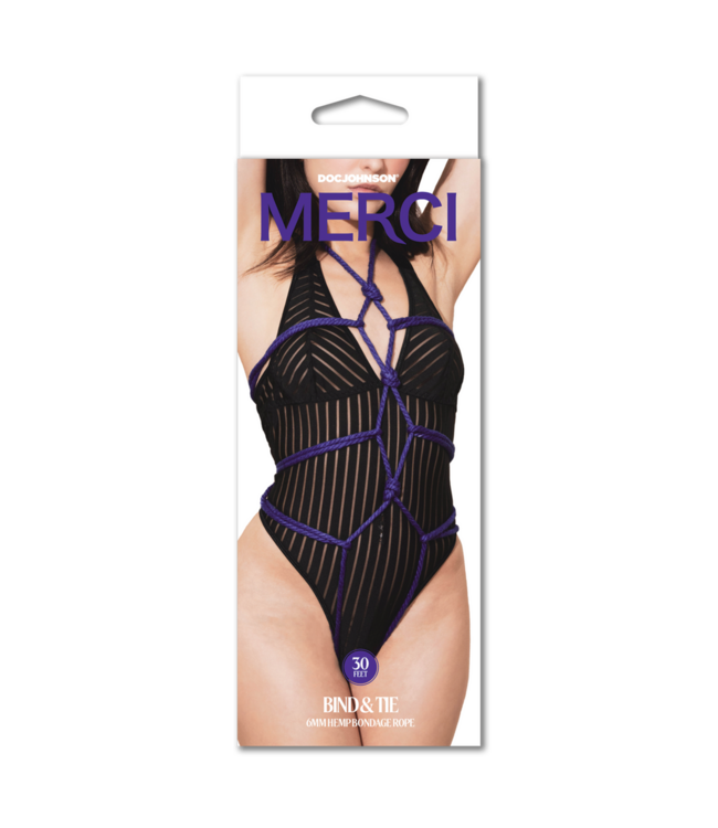 Doc Johnson Violettes Natur-Hanf-Bondage-Seil 6 mm – Flexibel, Stark & Komfortabel