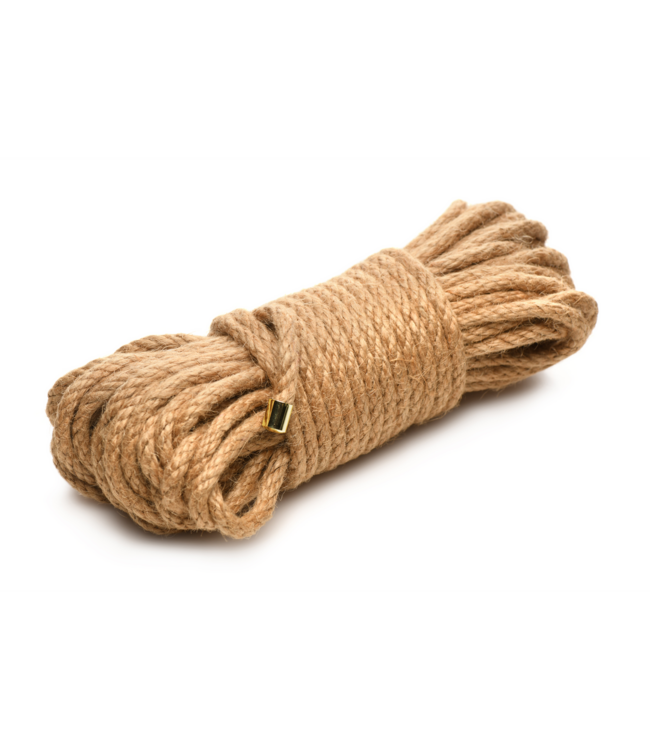 XR Brands Gevlochten Jute Touw 0,6 cm – Soepel, Stevig En Duurzaam Met Afgewerkte Uiteinden