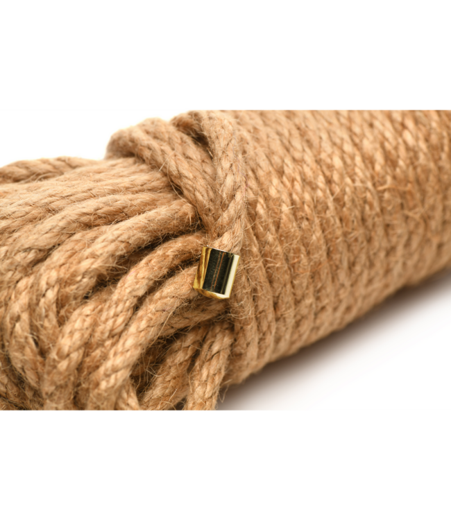 XR Brands Premium Flexible Braided Jute Rope - Strong, Durable & Secure Binding