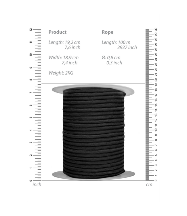 Ouch! Japanse Bondage Touw 100M Katoen Waterdicht 0,8cm Diverse Kleuren
