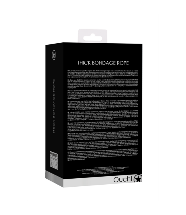 Ouch! OUCH! 10m Thick Cotton & Silk Bondage Rope - Strong & Soft