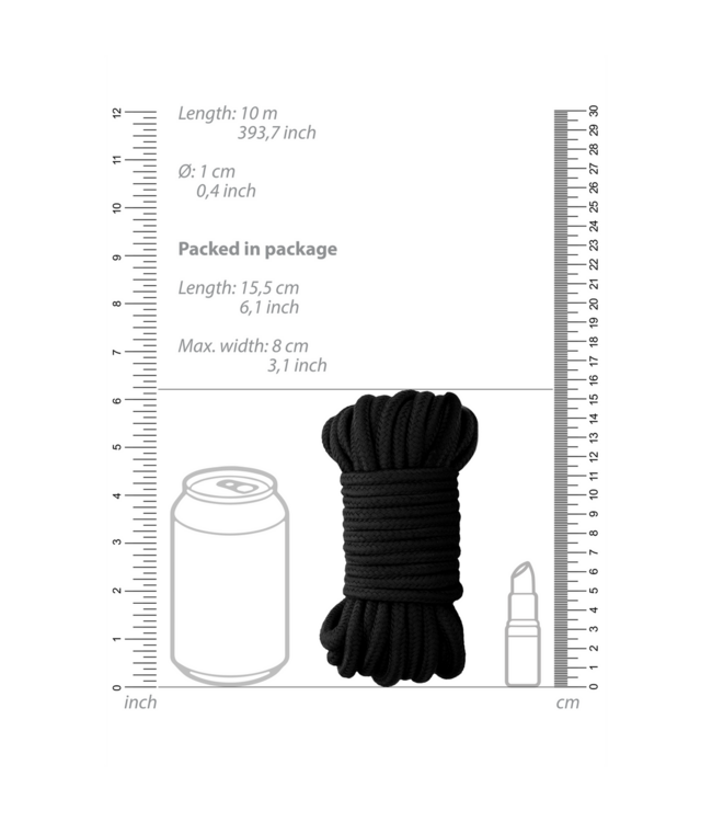 Ouch! OUCH! 10m Thick Cotton & Silk Bondage Rope - Strong & Soft