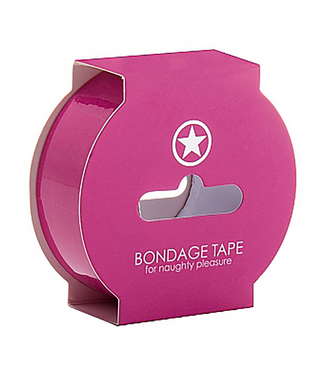 Ouch! Non-Sticky Bondage Tape 17.5M - Ouch! Pink PVC for Sensual Play