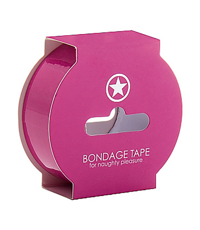 Ouch! Non-Sticky Bondage Tape 17.5M - Ouch! Pink PVC for Sensual Play