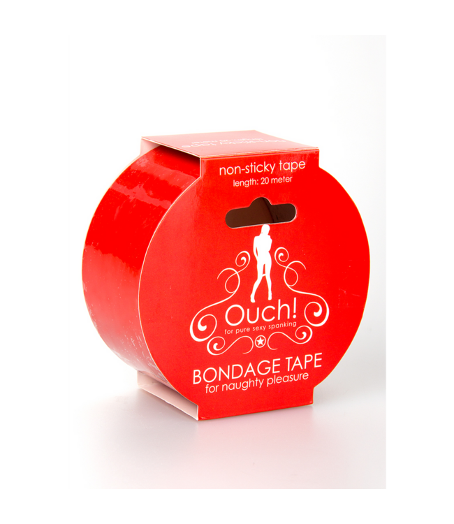 Ouch! Red 20M Bondage Tape - Non-Sticky, Firm Grip for Naughty Pleasure