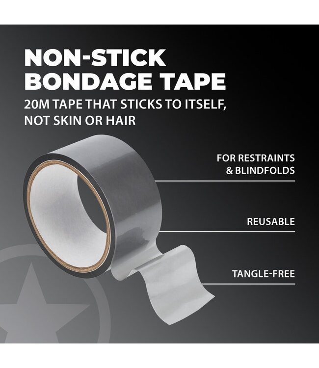 Ouch! Silver PVC Tape 20 M Knoopvrij Voor Bondage En Blinddoeken