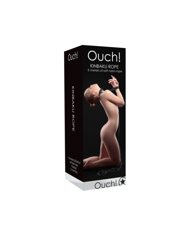 Ouch! Dominantie Nylon Bindtouw 5M Zwart Voor Kinbaku Spel