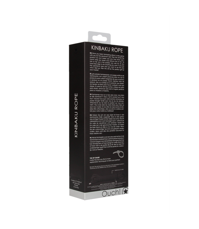 Ouch! Dominantie Nylon Bindtouw 5M Zwart Voor Kinbaku Spel