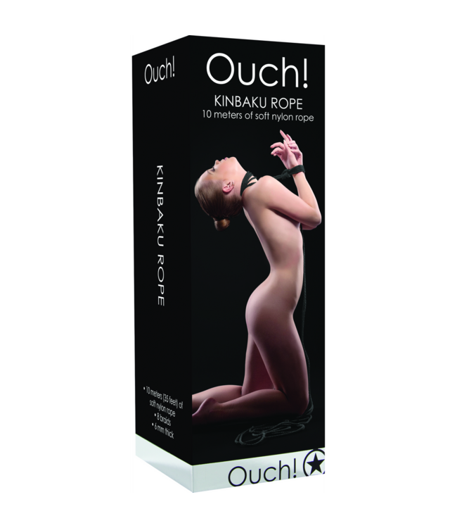 Ouch! Bondage Touw 10M Nylon Zwart – Sterke Kinbaku Bindervaring