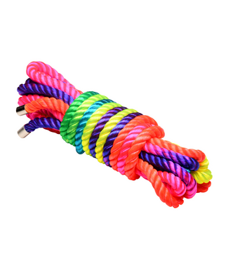 XR Brands Neon Regenboog Bondagetouw 16 Ft Voor Shibari En Kinbaku