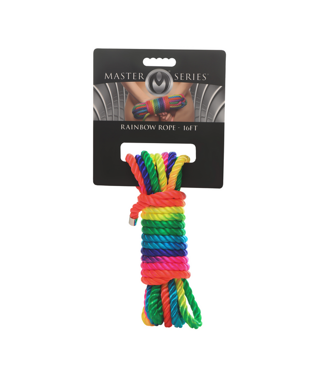XR Brands Neonfarbenes Rainbow Seil 16 Ft – Vielseitiges Bondage-Seil für BDSM Abenteuer