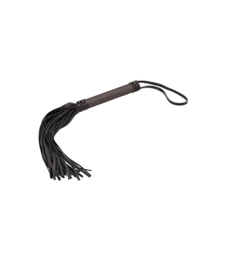 Ouch! OUCH! Flogger Grijs Titanium Met Houten Handvat – Duurzame BDSM Zweep
