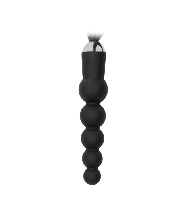 Ouch! Leather Impact Whip Met Siliconen Dildo Met 5 Ballen Voor Fetisj Spel