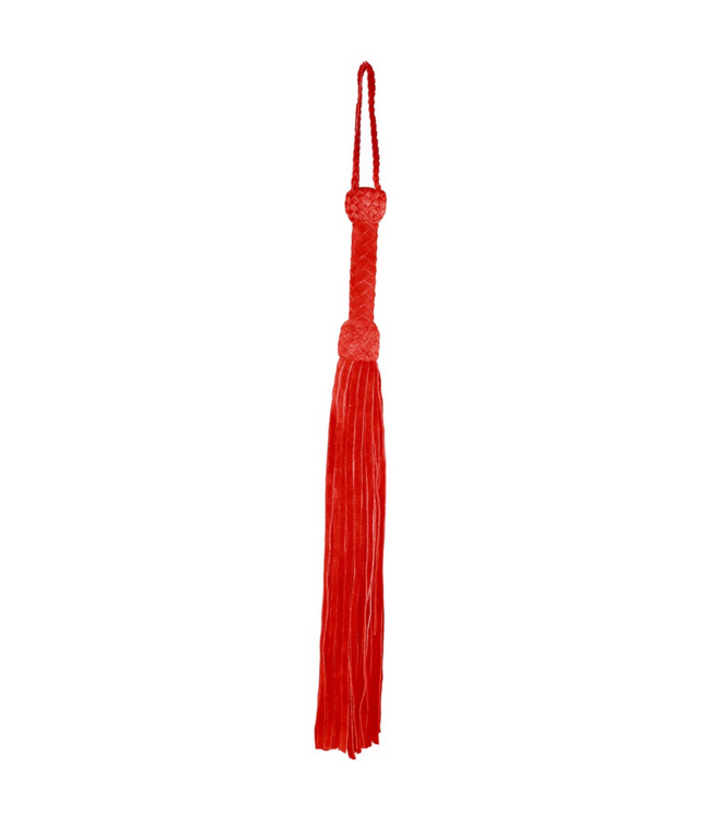 Prowler Red Prowler Rood Suède Flogger 85Cm Met Verzwaarde Grip Voor Bdsm Impact
