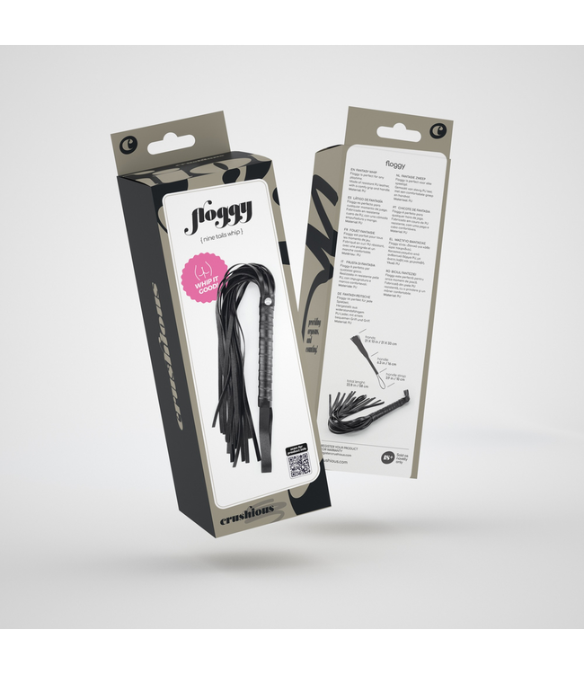 Crushious Floggy Schwarz – Elegante PU-Lederpeitsche für aufregende Abenteuer